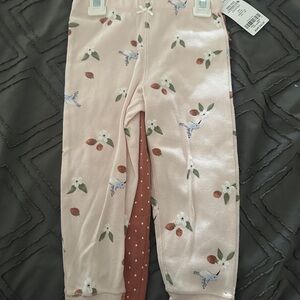 Hummingbird and polka dot baby girl leggings